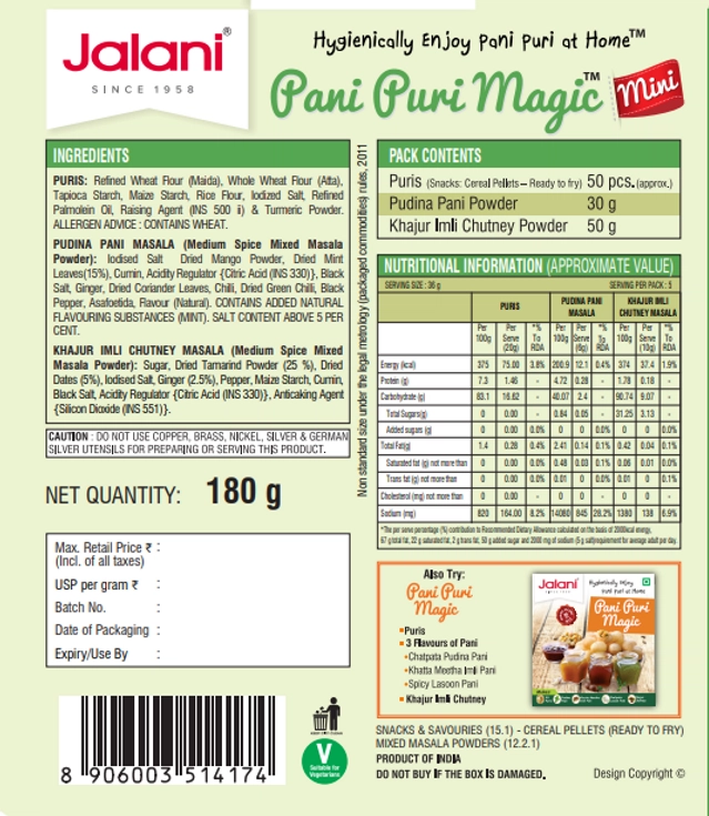 Jalani Pani Puri Magic Mini 180 g (Box)