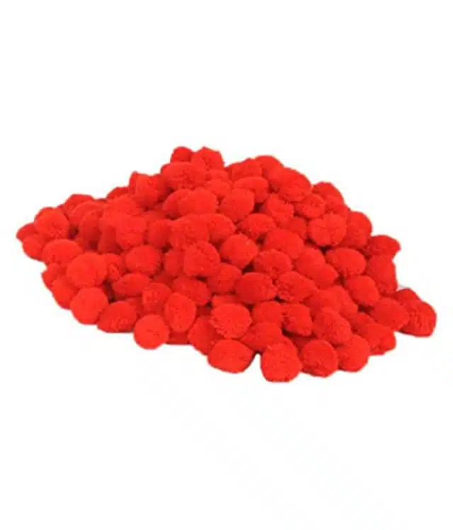 Pom Pom Balls (Red, Pack of 100)