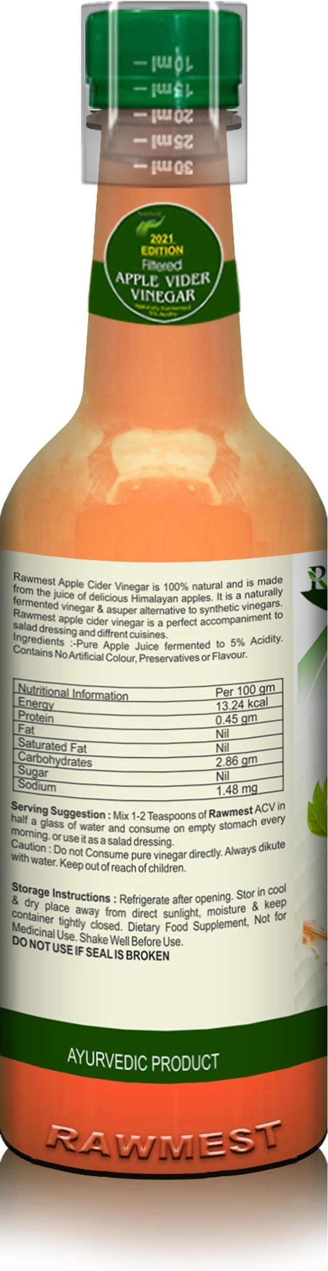 Pure Ayurvedic Apple Cider Vinegar (2X500 ml, Pack of 2)