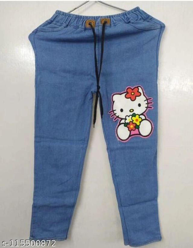 Denim Slim Fit Jeans for Girls (Blue, 8-9 Years)