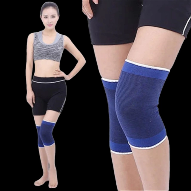 Polyester Solid Knee Sleeves for Women (Blue, Set of 1)