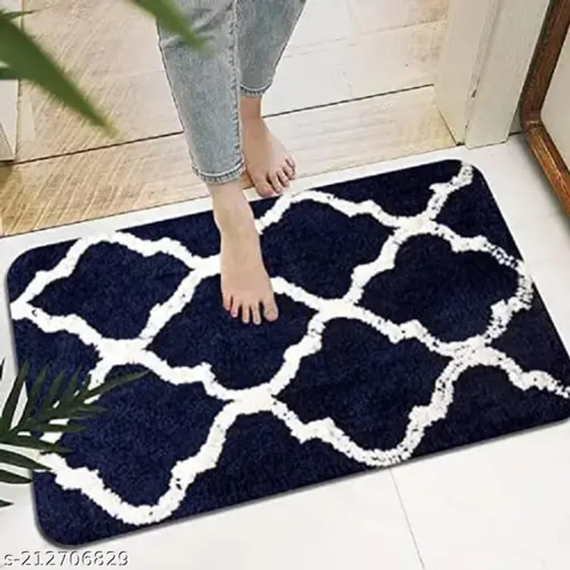 Microfiber Door Mats (Blue, 40x60 cm) (Pack of 2)