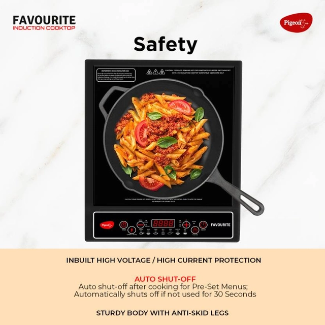 Pigeon Favourite IC 1800 W Induction Cooktop (Black, Push Button)