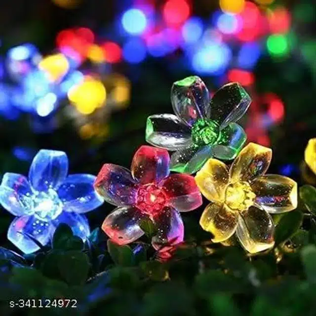 Plastic 50 Pcs Flower LED String Light (Multicolor, 8 m)