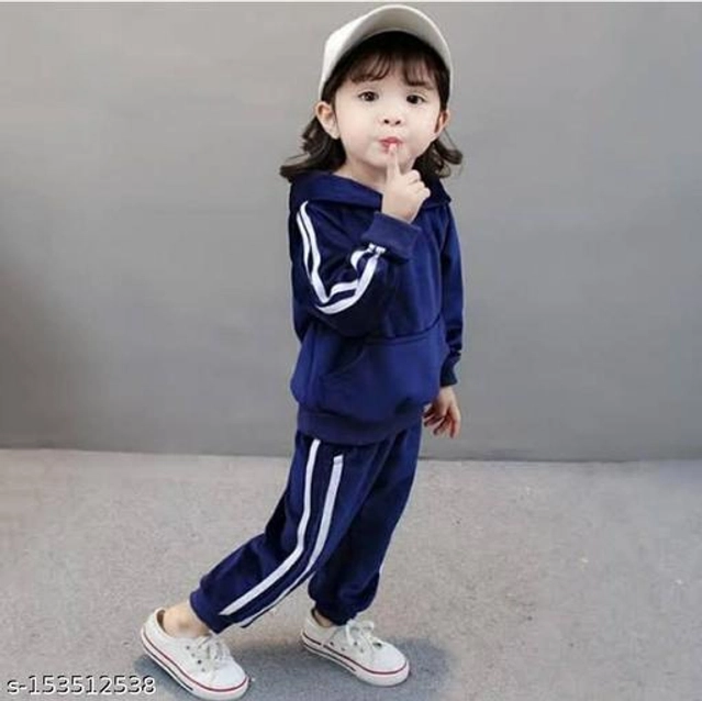 Velvet Solid Clothing Sets for Boys & Girls (Blue, 0-1 Years)