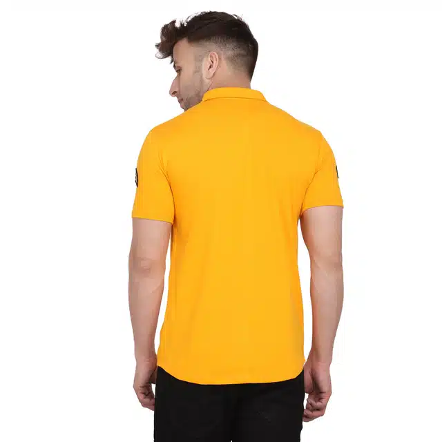 Men Solid Short Sleeves Shirt (Yellow, M) (RSC-301)