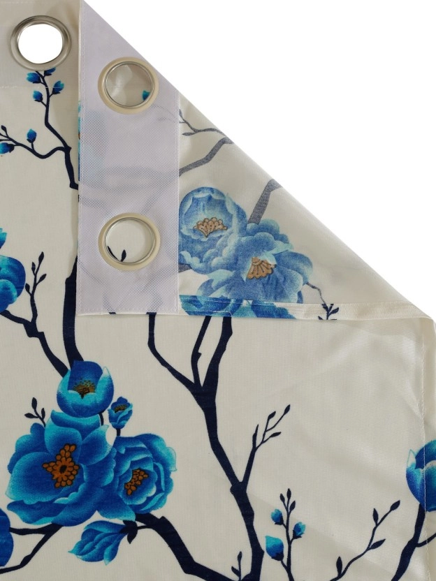 Fashion String Blue Floral String Curtains (213 cm) (7 ft) (Pack of 2)