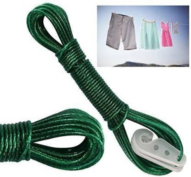 MAGIC PLUS Cloth Hanging Rope For Drying Clothes PVC Coated ( 20 Meter, Assorted, Pack of 3)