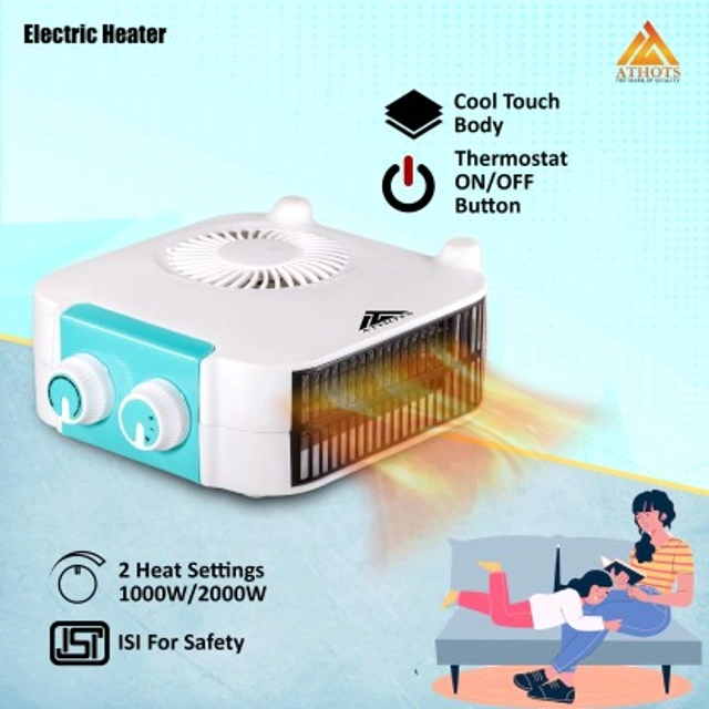 ATHOTS Grant 2000 Watt Noiseless Copper Moter ( Heater, Room Heater ) Fan Room Heater