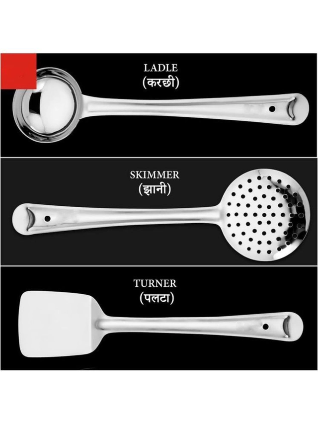 Stainless Steel Kitchne Spatula Set (Silver, Set of 3)