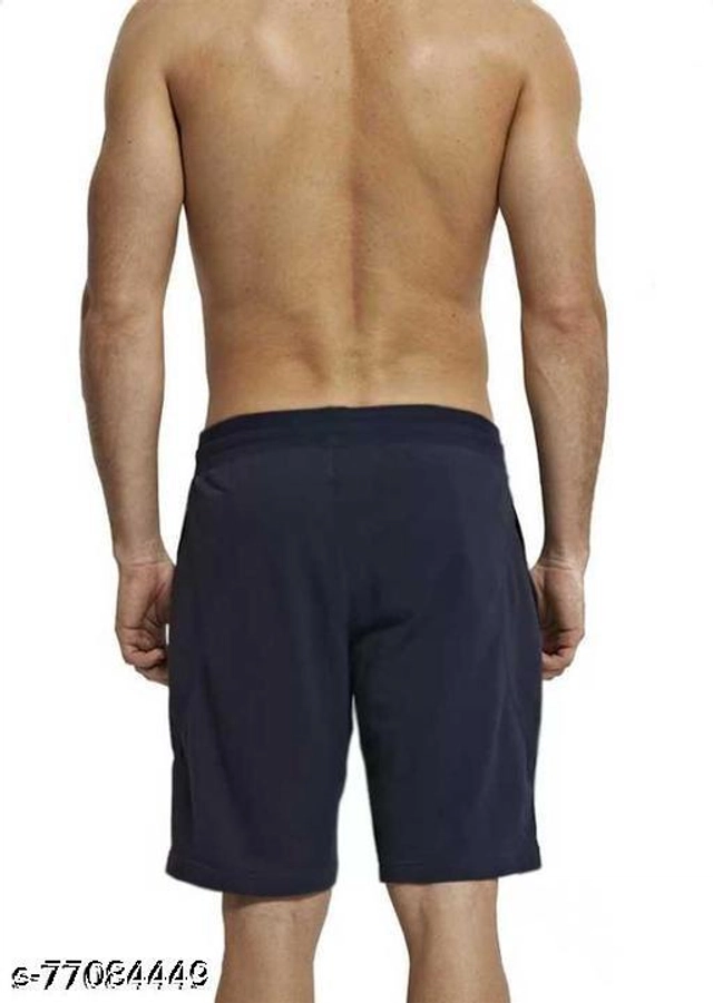 Cotton Shorts for Men (Navy Blue, 32)