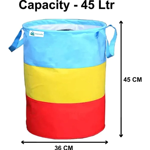 Waterproof Round Non Woven Laundry Bag (Multicolor, 45 L)