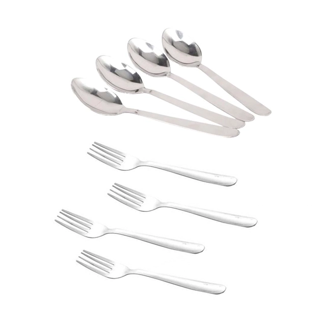 JENSONS Steel Baby Fork & Spoon (2.5 cm each, Pack of 8)