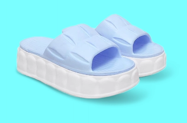 Sliders for Women (Sky Blue, 3)