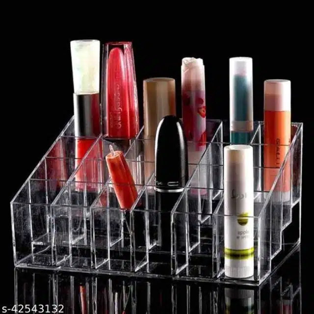 Plastic 24 Grid Makeup Kits Organizer (Transparent)