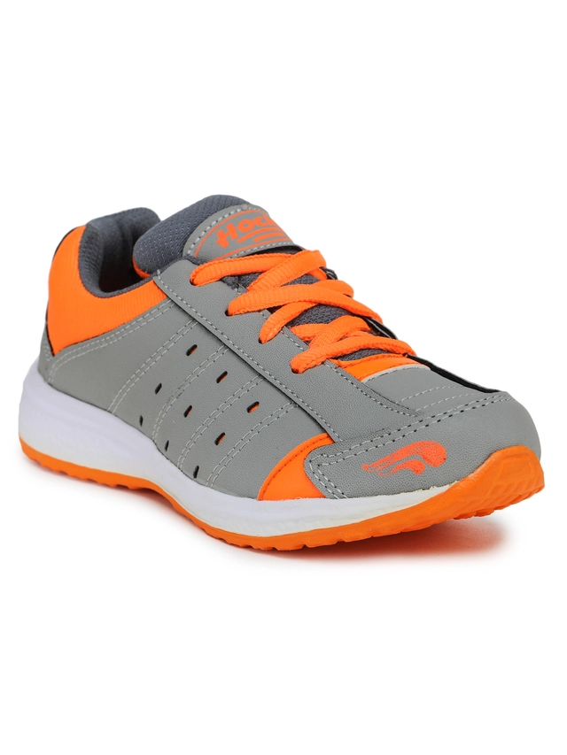 Sports Shoes for Men (Orange & Grey, 11)