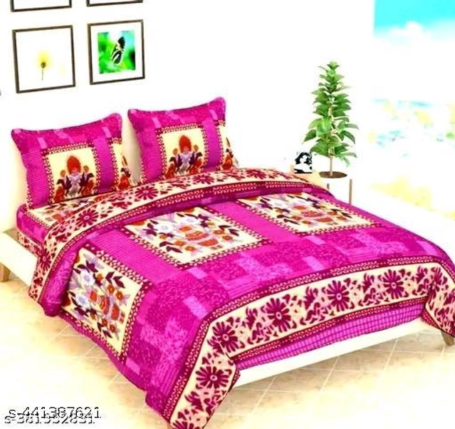 Woolen King Size Bedsheet with 2 Pillow Covers (Multicolor, 90x100 inches)