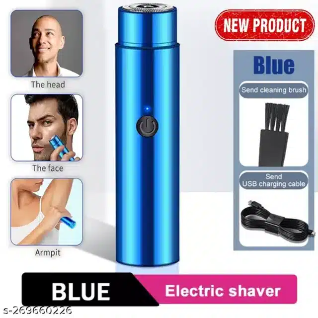 Mini Portable Electric Shaver for Men & Women (Blue)