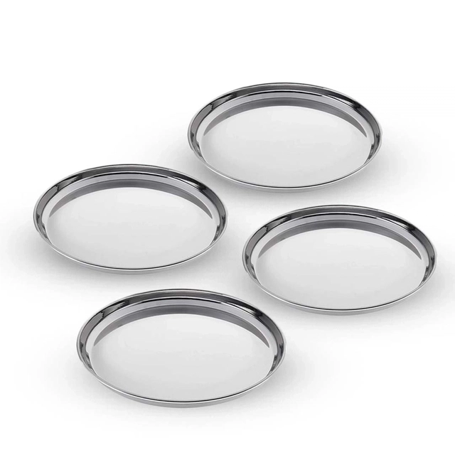 JENSONS Stainless Steel Heavy Full Plate (27.5 cm each, Pack of 4)