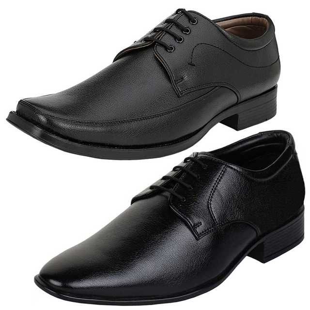 Vitoria Formal Shoes Combo For Men And Boys (Pack Of 2) (Multicolor, 7) (V-70)