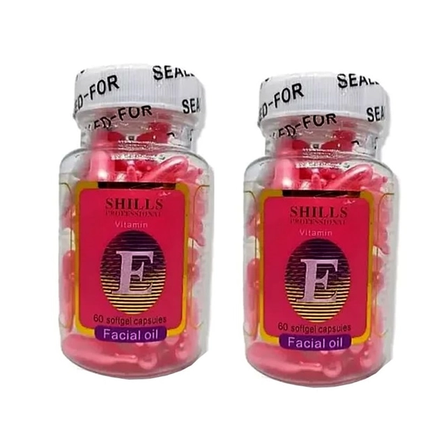 Shills 60 Pcs Vitamin E Facial Capsules (Pack of 2)