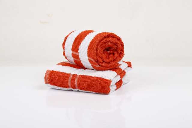 Brodees Cotton 380 GSM Hand Towel (Pack of 2, Red and White) (RI-22)