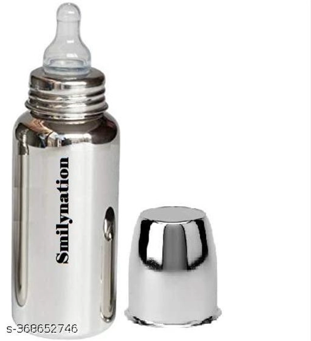 Stainless Steel Milk Bottle for Baby (Silver, 250 ml)