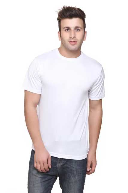 Stylesmyth Polyester Mens T-Shirt (White, M) (SS-25)