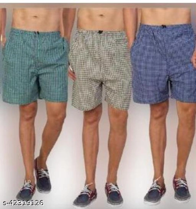 Cotton Blend Shorts for Mens (Multicolor, 28) (Pack of 3)