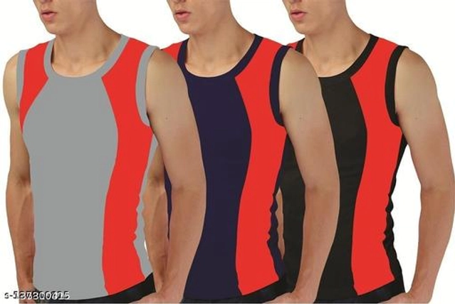 Cotton Vests for Men (Multicolor, XS) (Pack of 3)