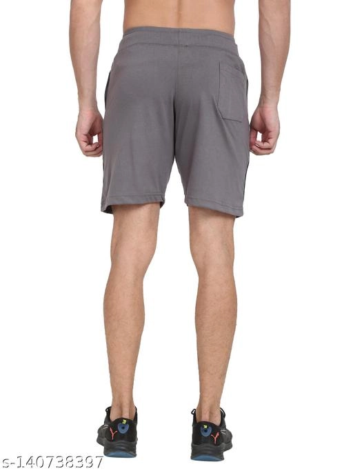 Cotton Blend Shorts for Men (Grey, 30)