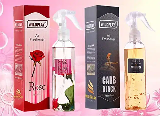 Wildplay Rose & Carb black Room Air Freshener (Pack of 2, 250 ml)