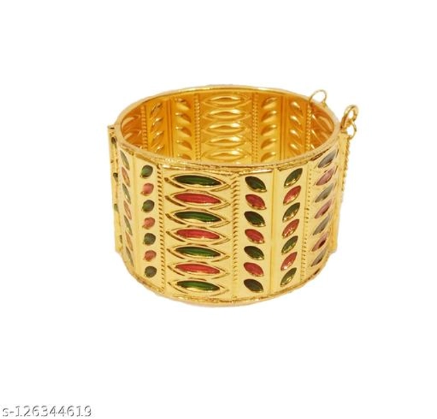 Brass Gold Plated Bangles for Women (Multicolor, 2.2)