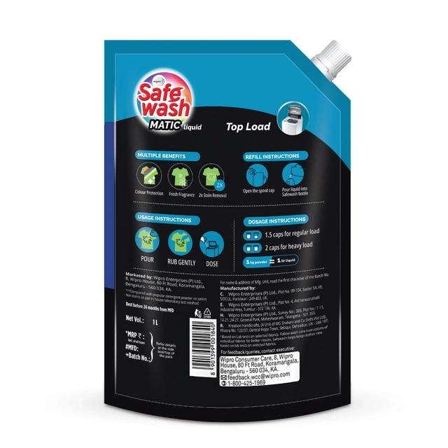 Safewash Matic Liquid - Top Load 1 L