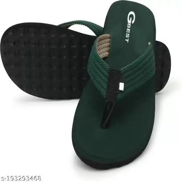 Slippers for Men (Green & Black, 6) (Pack of 2)