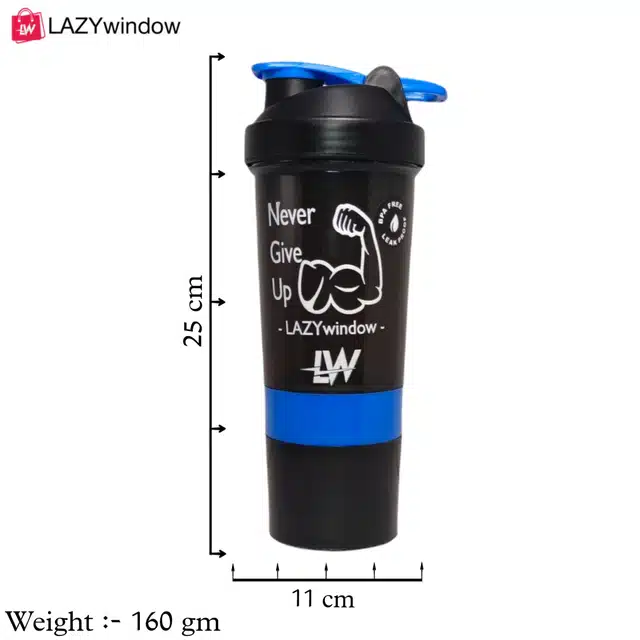Gym Shaker Bottle (Pack of 3) (Black, 500 ml)