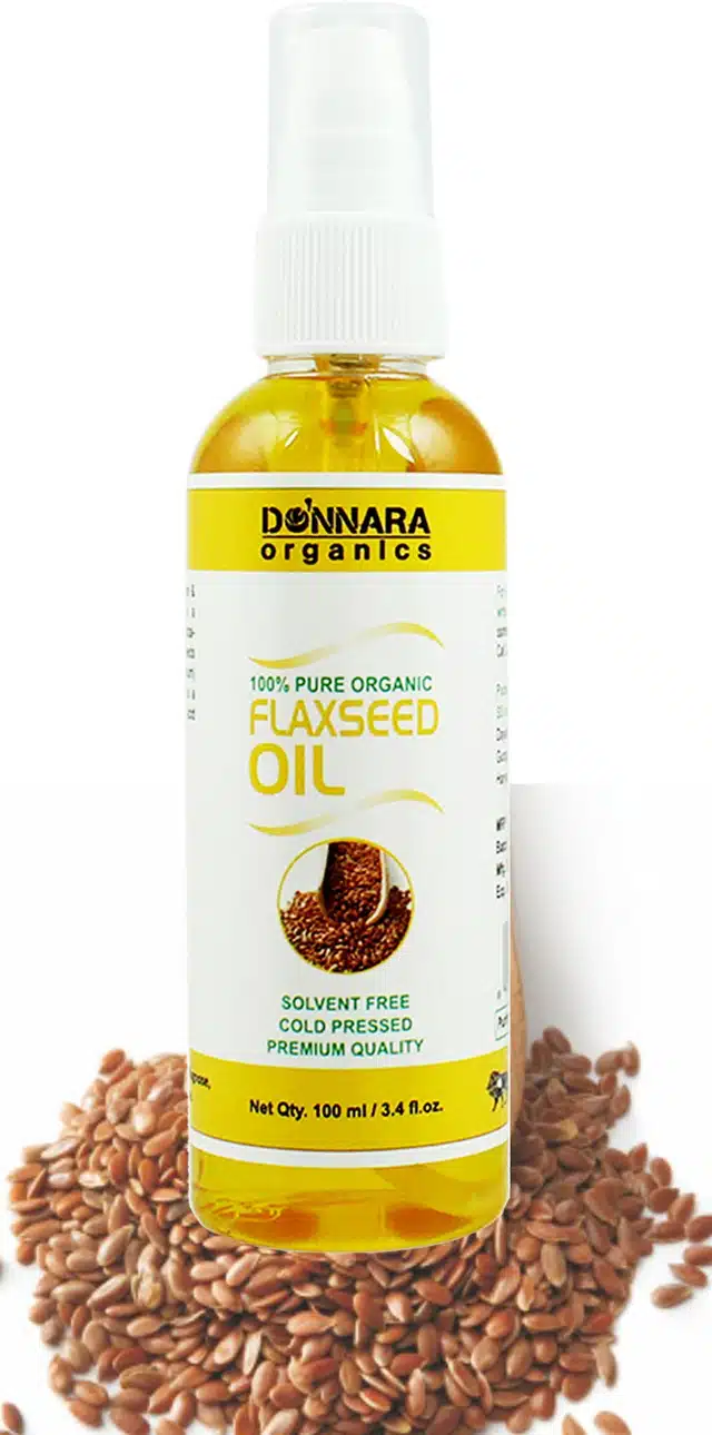 Donnara Organics Pure Olive Oil and Flaxseed Oil (Pack of 2, 100 ml)