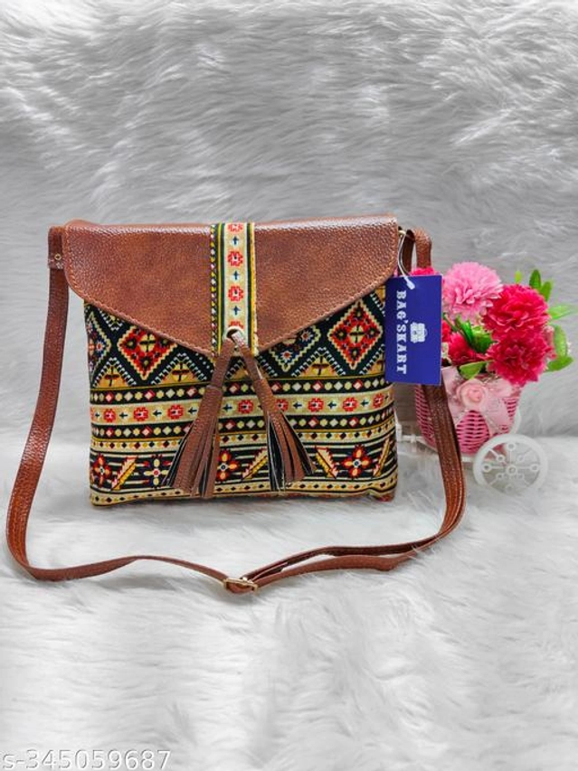 Canvas Sling Bag for Women (Multicolor)