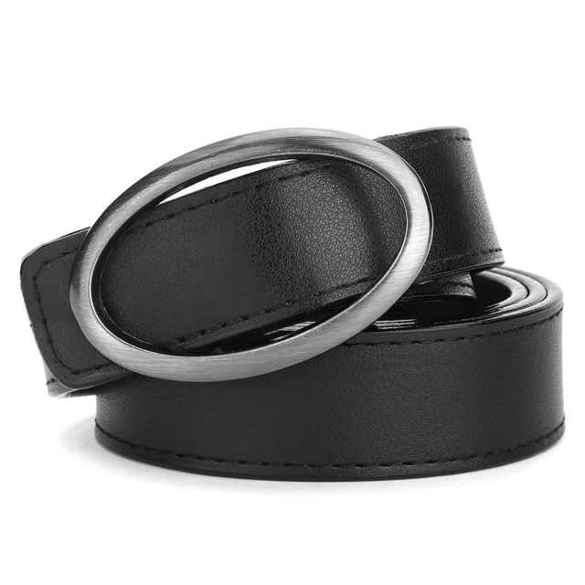 Artificial leather Belt for Women (Black & Black)