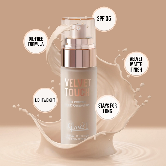 Glam21 Velvet Touch High Coverage Foundation (Caramel, 50 g)