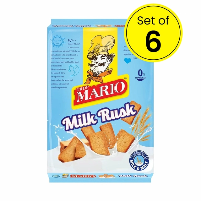 Mario Milk Rusk 136 g (Pack of 6)