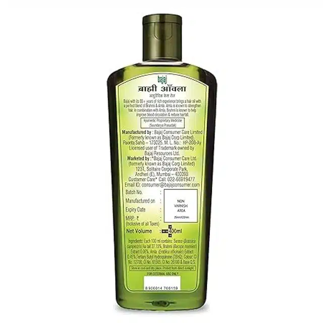 Bajaj Brahmi A mla Hair Oil 400 ml