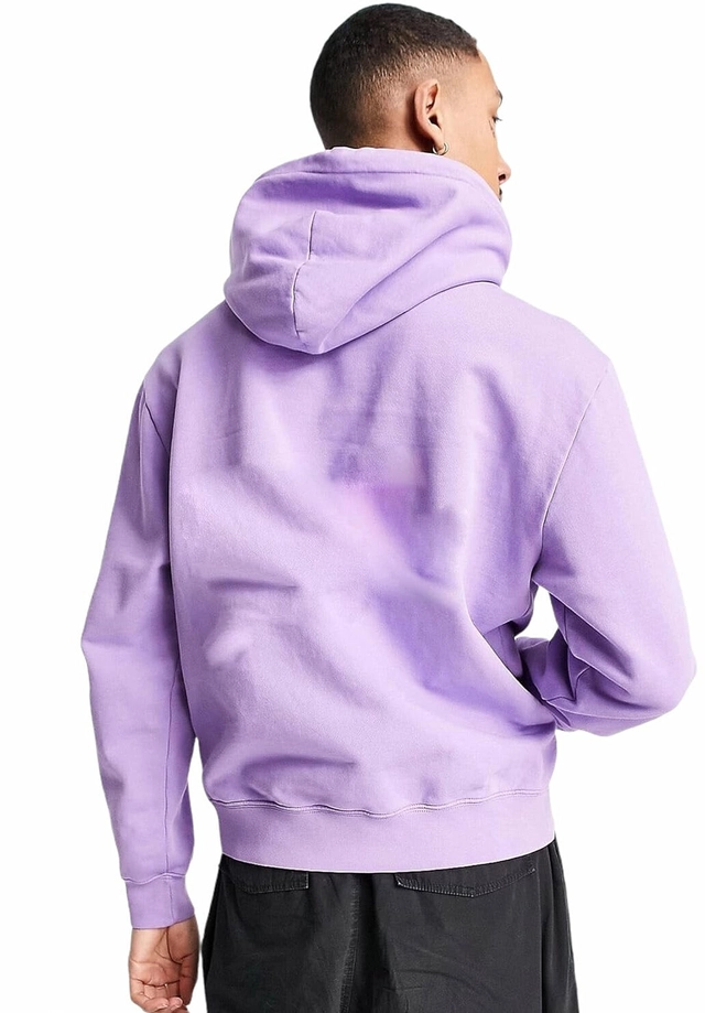 Cotton Blend Solid Hoodie for Men (Purple, M)