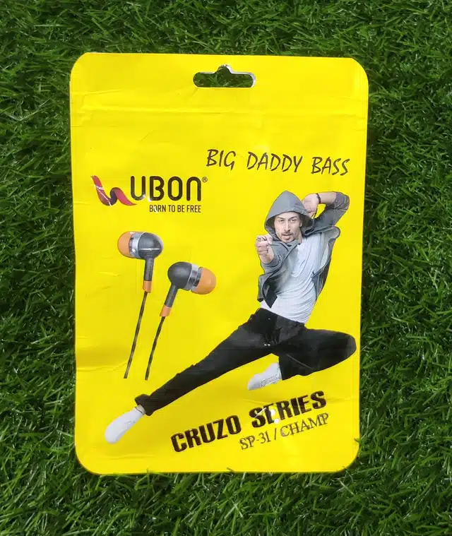 Ubon Sp-31 Champ Big Daddy Bass Cruzo Series Wired Earphone (Black)