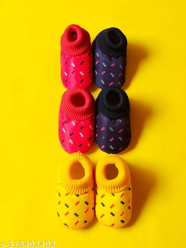 Shoes for Infants (Multicolor, 0-3 Months) (Pack of 3)