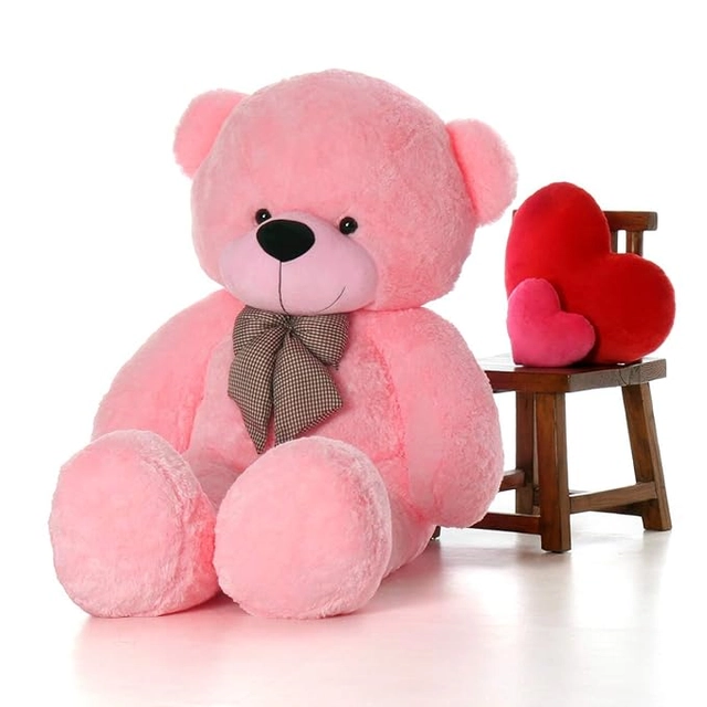 RK LOVELY Stuffed Spongy Cute Teddy Bear with Neck Bow (Pink Color, 2 Feet, Pack of 1)