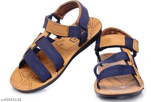 Sandals for Men (Blue & Tan, 6)
