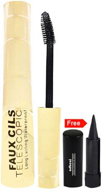 Telescopic Long Lasting Mascara & Kajal Set (Pack of 2) (Black) (GCI-650)