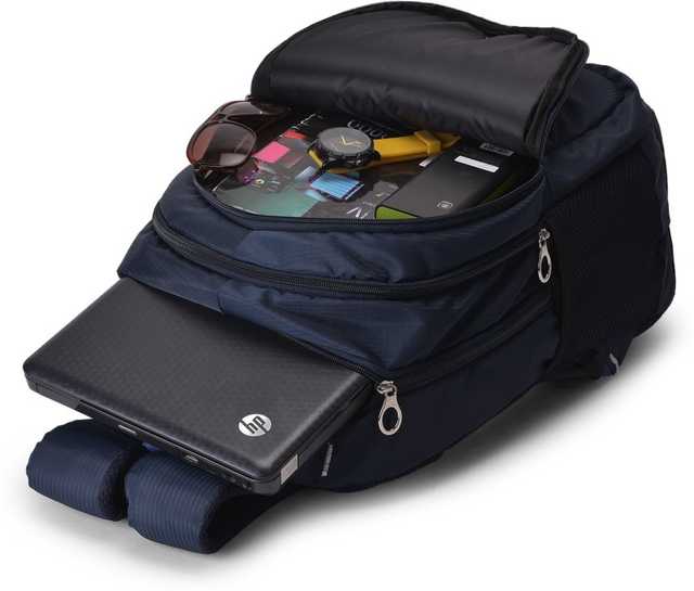 Backpack School Office Regular Waterproof Bag Polyester High Storage College Backpack (Blue, 24 L) (SI-01)