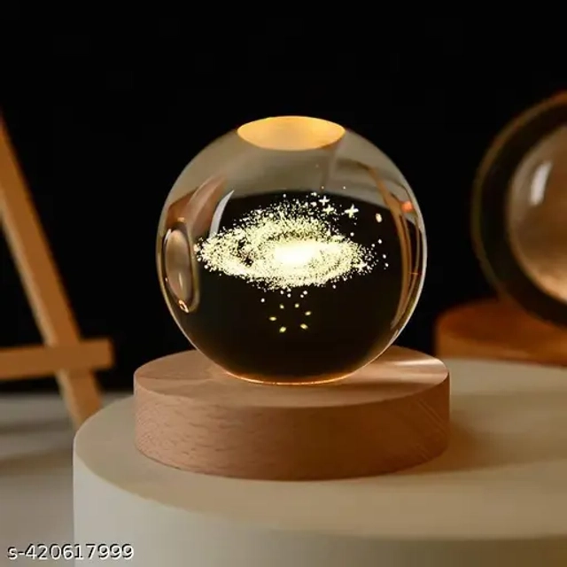 Wooden Crystal Ball Night Light (Multicolor)